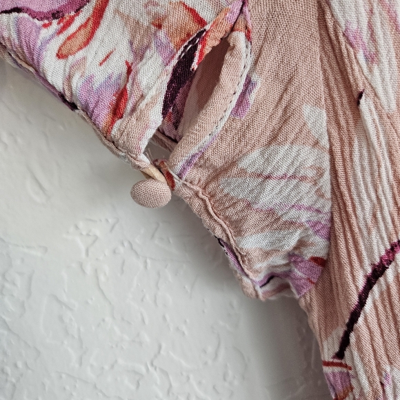 Lulus Flor-Ever Blush Pink Floral Print Skater Dress Size XS Barbiecore Mini - Picture 6 of 11